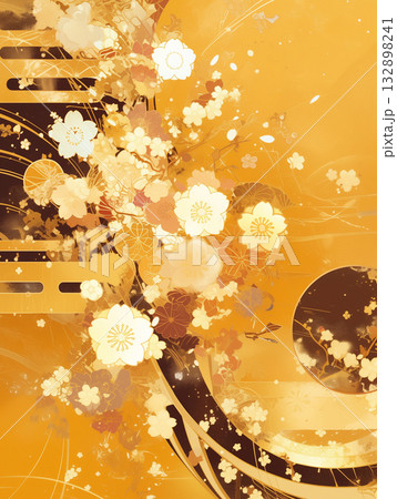 華やかな和柄背景素材 華やかな和柄背景素材 132898241
