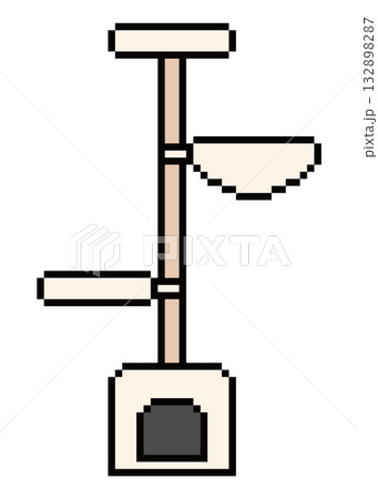 キャットタワー(ベージュ)のドット絵 キャットタワー(ベージュ)のドット絵 132898287