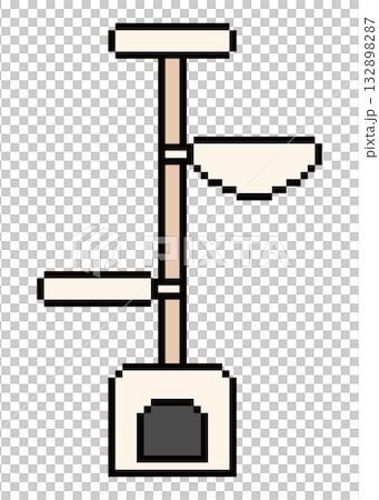 キャットタワー(ベージュ)のドット絵 キャットタワー(ベージュ)のドット絵 132898287