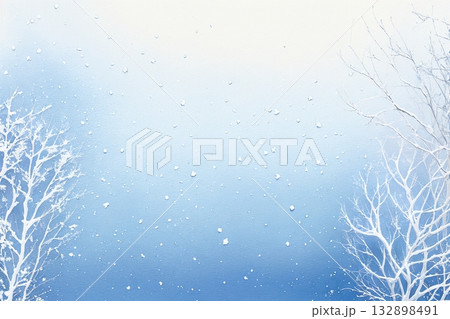 清らかな冬空をイメージした背景素材 132898491