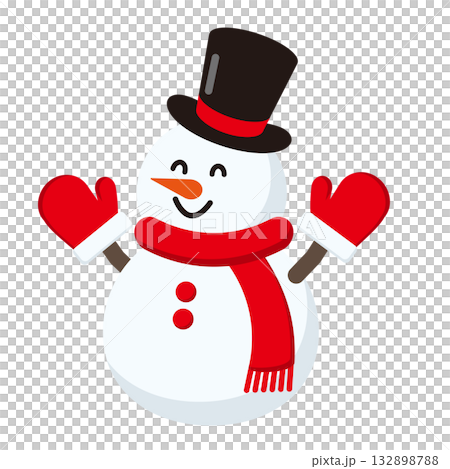 戴著帽子的雪人插畫 132898788