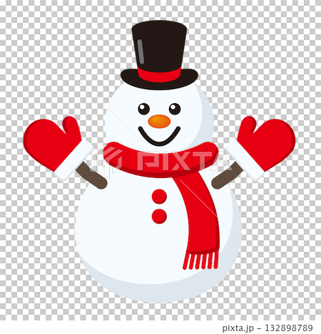 帽子をかぶった雪だるまのイラスト 132898789