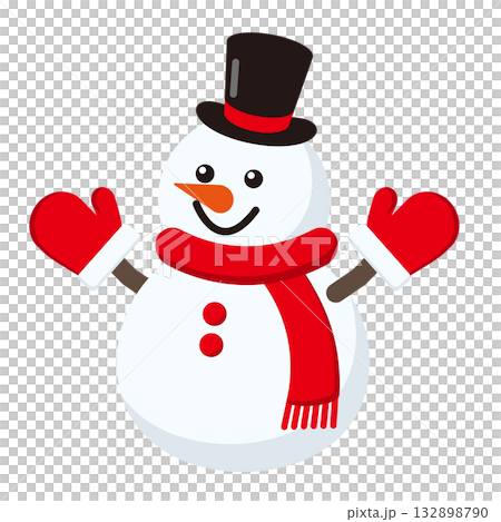 Illustration of a snowman wearing a hat Illustration of a snowman wearing a hat 132898790
