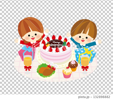 孩子們快樂地參加聖誕派對 孩子們快樂地參加聖誕派對 132898882