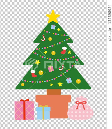 クリスマスツリーとたくさんのプレゼント 132898924