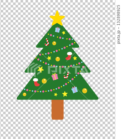 簡約時尚的扁平化聖誕樹插圖 簡約時尚的扁平化聖誕樹插圖 132898925