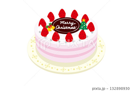 美味しそうなイチゴのホールケーキ 132898930