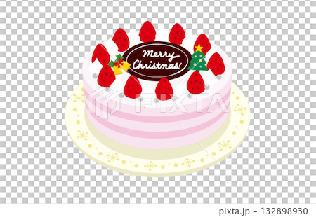 美味しそうなイチゴのホールケーキ 132898930