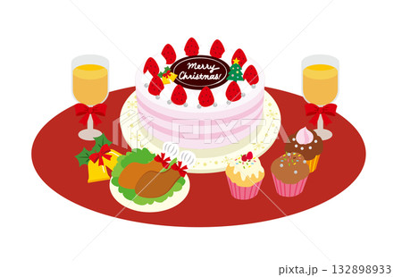 豪華な料理でクリスマスパーティー 132898933