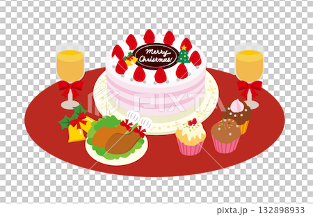 豪華な料理でクリスマスパーティー 132898933