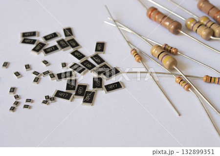 Electronic resistors and SMD components Electronic resistors and SMD components 132899351
