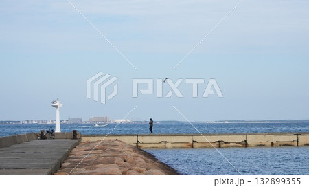 防波堤の上の休日 ― 穏やかな釣り時間 132899355