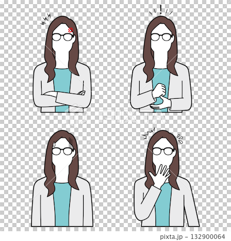 メガネをかけた女性ビジネスマン④ メガネをかけた女性ビジネスマン④ 132900064