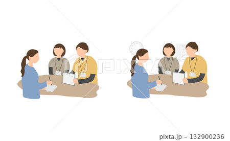 児童発達支援センターでのアセスメント更新と保護者面談の様子 児童発達支援センターでのアセスメント更新と保護者面談の様子 132900236