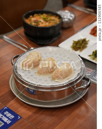 Korean style food. Steamed dumplings Korean style food. Steamed dumplings 132900385