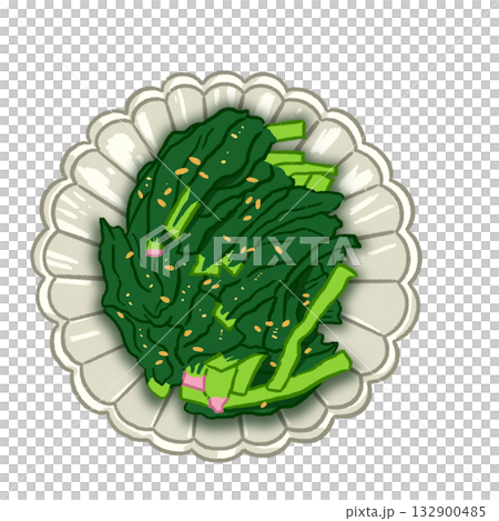 Sesame with spinach 132900485