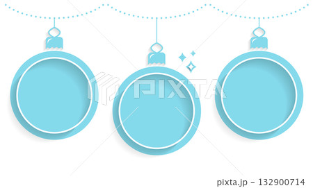 Three Blue Christmas Ornaments Three Blue Christmas Ornaments 132900714