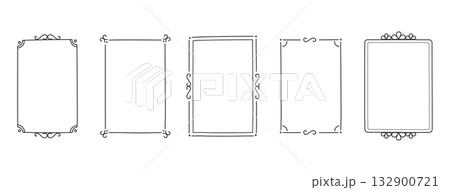 Decorative Hand Drawn Frame Set 132900721