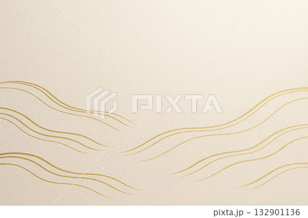 京都の静穏を流れる金の流水ミニマル背景 132901136