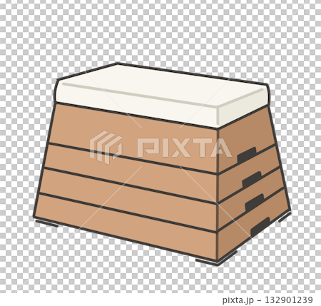 從左上方斜角看到的拱形箱體示意圖 132901239