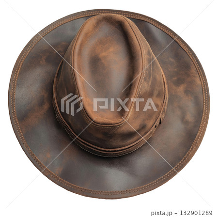 Brown Leather Cowboy Hat 132901289