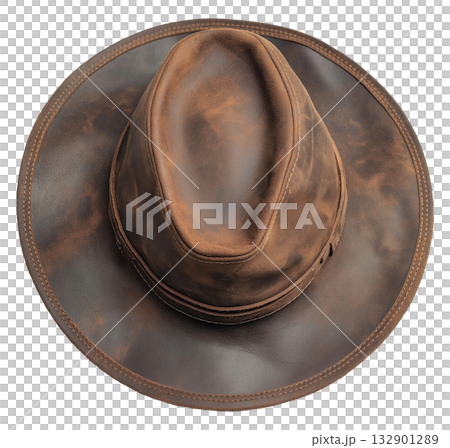 Brown Leather Cowboy Hat 132901289