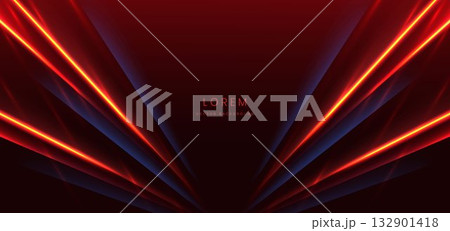 Glowing neon blue and red with lighting effect sparkle on red background. Speed movement concept. Glowing neon blue and red with lighting effect sparkle on red background. Speed movement concept. 132901418