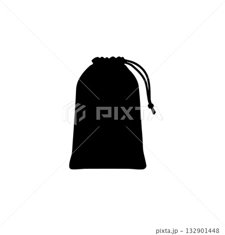 drawstring pouch silhouette icon cloth bag storage sack illustration drawstring pouch silhouette icon cloth bag storage sack illustration 132901448