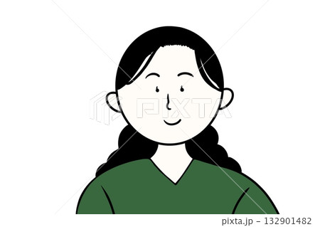 若い女医さんの上半身(緑色) 若い女医さんの上半身(緑色) 132901482