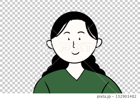 若い女医さんの上半身(緑色) 若い女医さんの上半身(緑色) 132901482