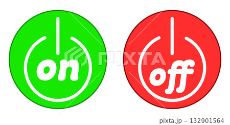 円形on/offシンプルアイコン グリーン・レッド 円形on/offシンプルアイコン グリーン・レッド 132901564
