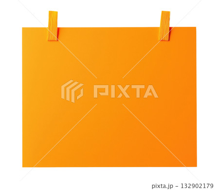 Orange Paper Note with Yellow Adhesive Tape 132902179