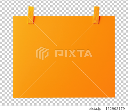 Orange Paper Note with Yellow Adhesive Tape 132902179