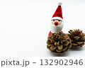 白背景の赤い帽子のサンタ 白背景の赤い帽子のサンタ 132902946