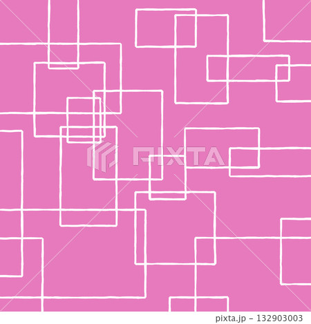 ピンクと白い四角模様の背景イラスト 132903003