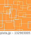 ブラッドオレンジと白い四角模様の背景イラスト 132903005