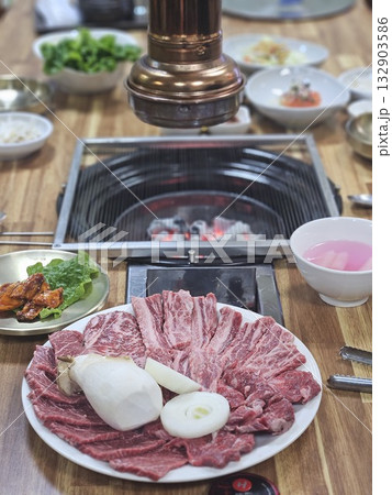 Korean BBQ. Fresh Korean beef. Korean BBQ. Fresh Korean beef. 132903586
