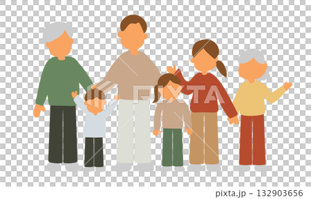 三代同堂家庭的簡單圖示 132903656