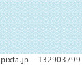 和柄背景　青海波模様　水色の透過素材	 132903799
