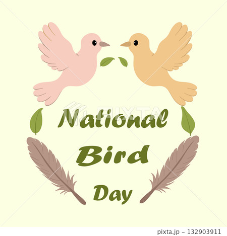 cute colorful bird flat vector for ecology theme 132903911