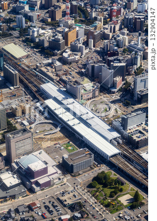 富山駅付近を空撮 132904147