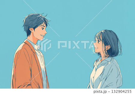 見つめ合うカップル 見つめ合うカップル 132904255