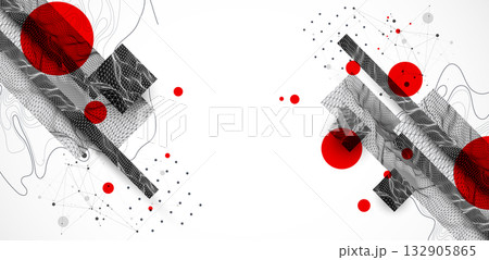 Abstract background. Modern science art elements. Wireframe surface illustration. 132905865
