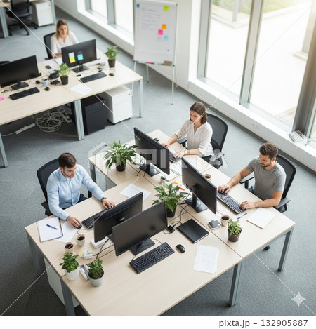 たくさんの人が働くオフィス たくさんの人が働くオフィス 132905887