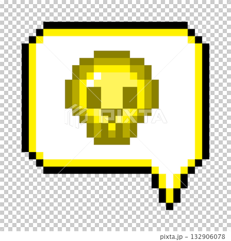 Pixel Art Icon Speech Bubble Skull Mark (3) 132906078