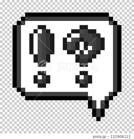 像素藝術圖示：對話氣泡、感嘆號和問號（6） 132906121