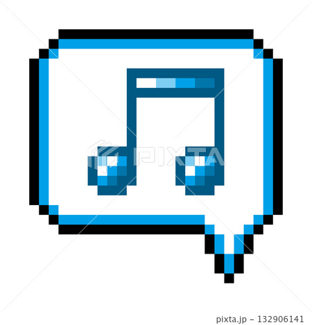 ドット絵アイコン フキダシ 音符2 (2) ドット絵アイコン フキダシ 音符2 (2) 132906141