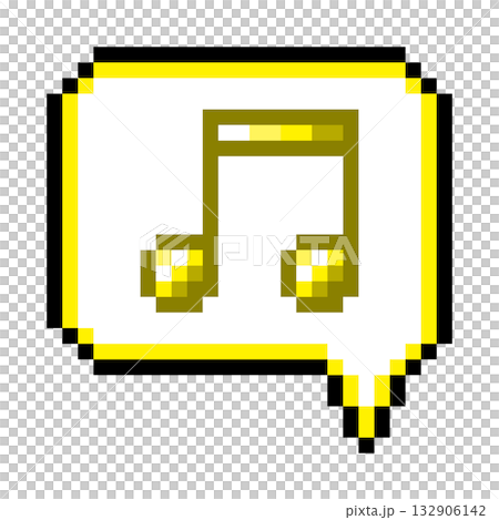 Pixel Art Icon Speech Bubble Musical Note 2 (3) 132906142