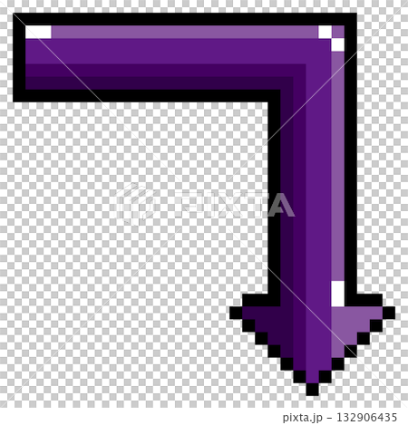 ドット絵アイコン 途中から真下を向く矢印 (7) ドット絵アイコン 途中から真下を向く矢印 (7) 132906435