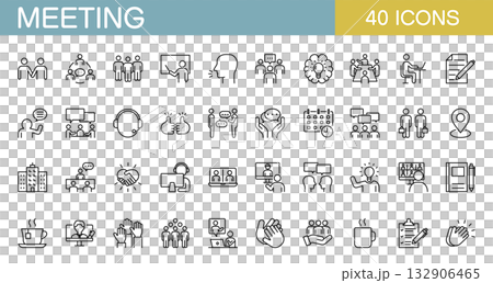 Meeting and conference icon set 132906465
